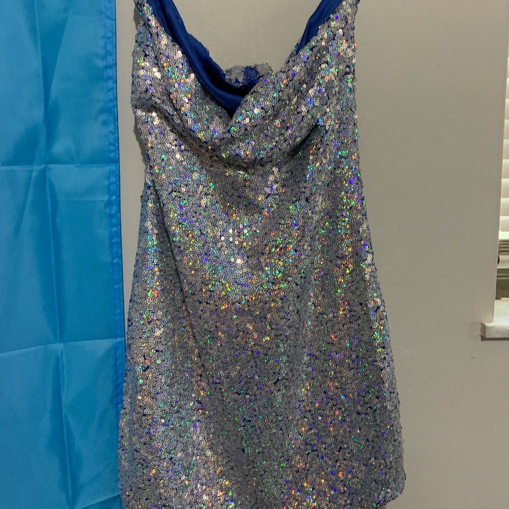 Strapless sequence dress